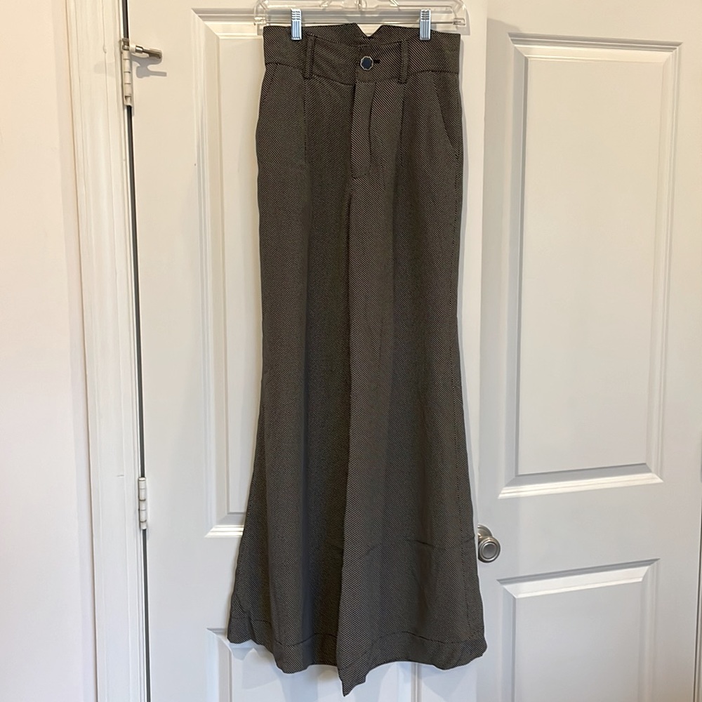 Anthropologie Silk Wide Leg Trousers
